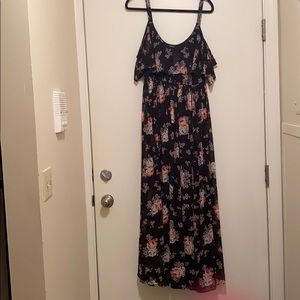 Torrid cold shoulder floral maxi dress